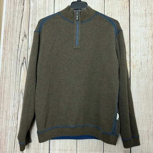 Tommy Bahama Mens Quarte Zip Reversible pullover Sweaters size Medium - Picture 2 of 11